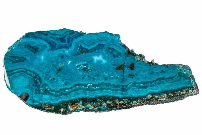 Polished Banded Chrysocolla and Malachite - Bagdad Mine, Arizona #315654